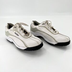 FootJoy GreenJoys Golf Shoes Womens 8.5 M Softspikes White Green Cleats Sneakers